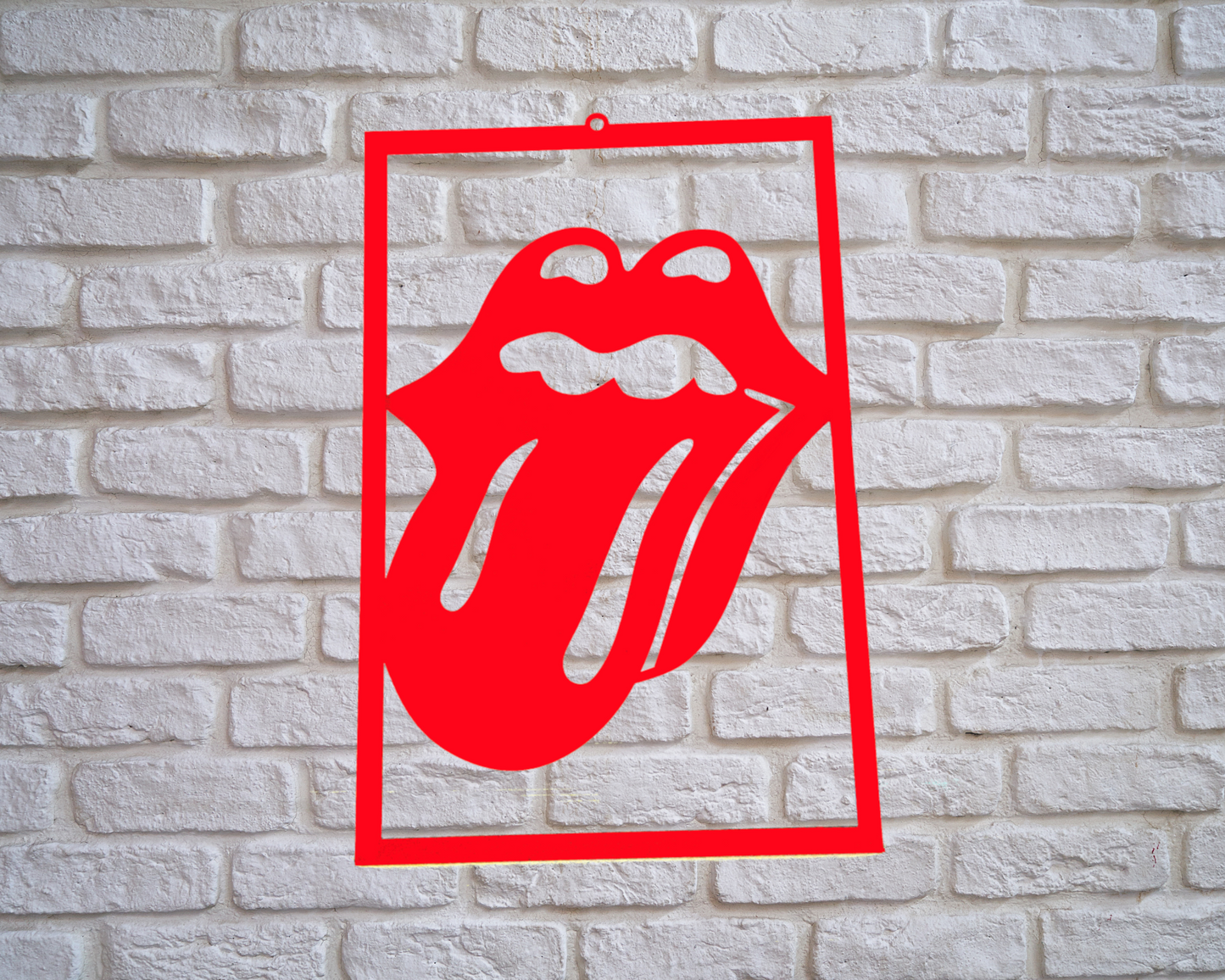 tongue rolling stones wall